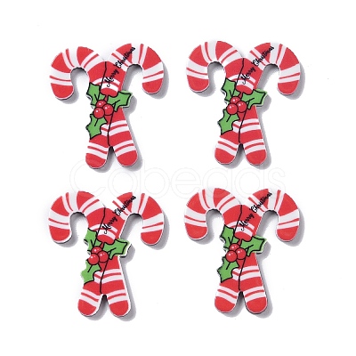 Christmas Style Printed Acrylic Cabochons MACR-O045-01F-1