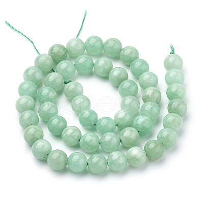 Natural Myanmar Jade/Burmese Jade Beads Strands X-G-T064-22-8mm-1