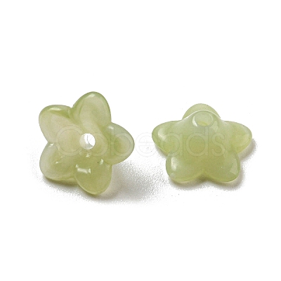 Two-tone Opaque Acrylic Bead Caps OACR-G034-07A-1