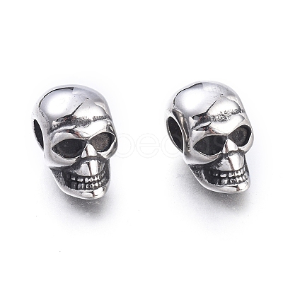 Halloween 304 Stainless Steel European Beads STAS-M274-116AS-1