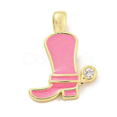 Brass with Cubic Zirconia with Enamel Pendant KK-Q814-22G-1