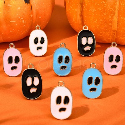 8Pcs 4 Colors Alloy Enamel Pendants ENAM-YW0001-95-1