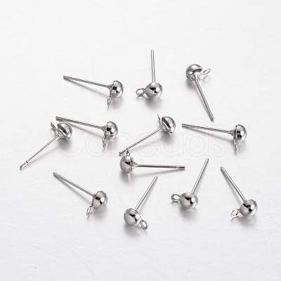 Brass Stud Earring Findings KK-F371-34P-1