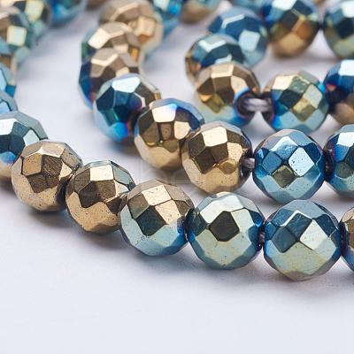 Electroplate Non-Magnetic Synthetic Hematite Beads Strands G-F510-23-1