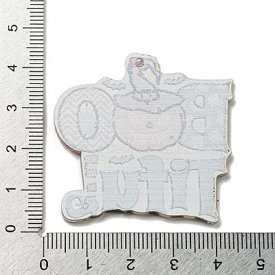 Halloween Printed Acrylic Pendants OACR-P026-D03-1