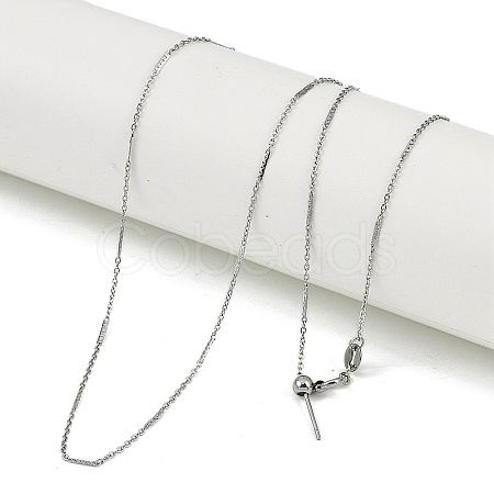 304 Stainless Steel Bar Link Necklaces NJEW-H042-01P-1