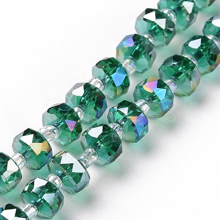 Electroplate Transparent Glass Beads Strands EGLA-H101-03D-1