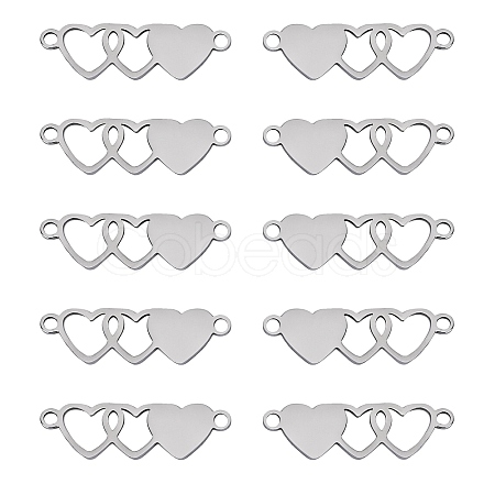 10Pcs Stainless Steel Connector Charms STAS-SZ0003-17B-1