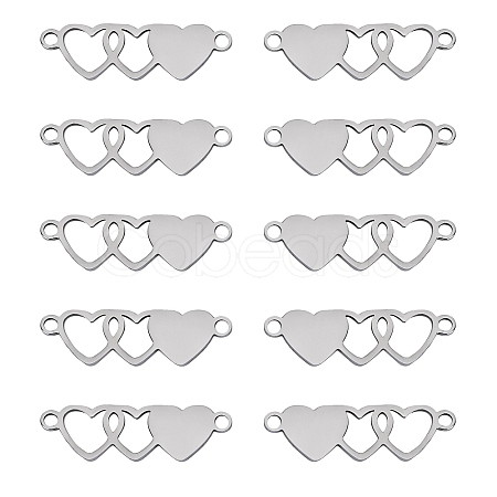 10Pcs Stainless Steel Connector Charms STAS-SZ0003-17B-1