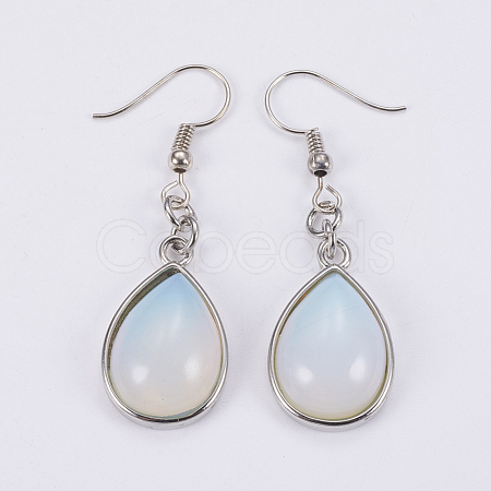 Synthetic Opalite Dangle Earrings EJEW-F133-02A-1