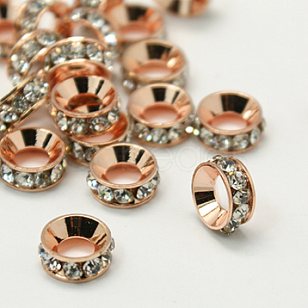 Brass Rhinestone Spacer Beads RB-A020-9mm-01RG-1