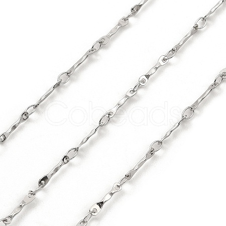 Handmade 304 Stainless Steel Bar Link Chains CHS-G025-08P-1