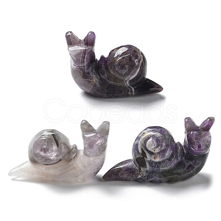 Natural Amethyst Carved Healing Snail Figurines G-K342-02A-1