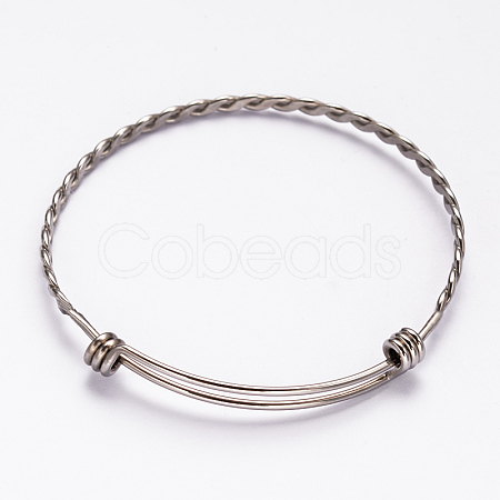 304 Stainless Steel Bangles BJEW-H468-P-1