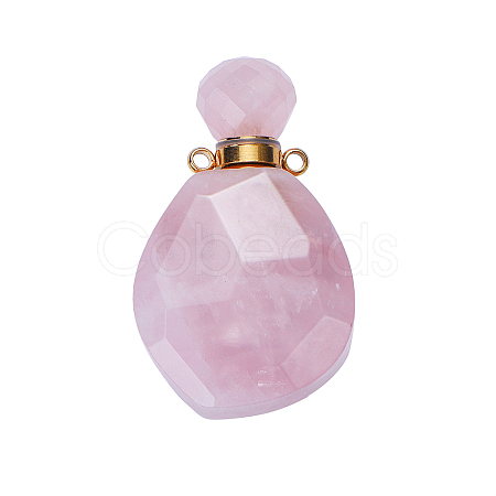 Faceted Natural Gemstone Openable Perfume Bottle Pendants G-CJ0001-36A-1