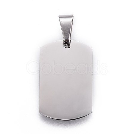 201 Stainless Steel Stamping Blank Tag Pendants STAS-O044-01-P122-1