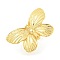 Rack Plating Butterfly Brass Finger Rings for Women, Cadmium Free & Lead Free, Long-Lasting Plated, Real 18K Gold Plated, Adjustable