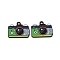 Alloy Enamel Pendants, Cadmium Free & Lead Free, Camera Charm, Dark Sea Green, 17x20.5x1.5mm, Hole: 2mm