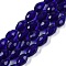 Transparent Glass Beads Strands, Faceted, Teardrop, Dark Blue, 8x6mm, Hole: 1.2mm, about 65~67pcs/strand, 20.08 inch(51cm)