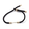 Braided Nylon Cord Bracelet Making, with Brass Findings, Black, 9-1/2 inch(24cm), Link: 26x4mm