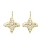 Brass Micro Pave Clear Cubic Zirconia Studs Earring for Women, Star, Real 18K Gold Plated, 7x7.5mm