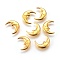 Zinc Alloy Cabochons, for DIY Crystal Epoxy Resin Material Filling, Moon, Golden, 12x9.5x1.5mm