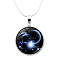 Glass Constellation Pendant Necklace with Brass Snake Chains, Capricorn, 16.54 inch(42cm)