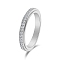 Rotatable Stainless Steel,  Rhinestone Finger Rings  for Women, Stainless Steel Color, US Size 12(21.4mm)