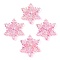 AB Color Transparent Acrylic Chandelier Component Links, Snowflake, Hot Pink, 46x46x6mm, Hole: 2mm