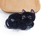 PVC Claw Hair Clips, Cat, Black, 83x49x53mm