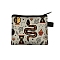 Rectangle Printed Polyester Wallet Zipper Purse, for Kechain, Card Storage, Snake, 11x13.5cm