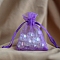 Organza Gift Drawstring Bags, Jewelry Pouches, Wedding Party Christmas Favor Gift Bags, Rectangle, Purple, 9x7cm