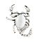 Scorpion Alloy Brooches, with White Jade, for Backpack Clothes, 51x38mm