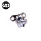 G23 Titanium Cubic Zirconia Dermal Anchor Base/Top for Women Men, Flat Round, Stainless Steel Color, 4mm, Pin: 1.2mm