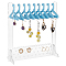 PandaHall Elite 1 Set Acrylic Earring Display Stands, Clothes Hanger Shaped Earring Organizer Holder with 10Pcs Sky Blue Hangers, Clear, Finish Product: 15x5.25x16cm