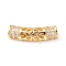 Brass Micro Pave Cubic Zirconia Beads, Hollow, Curve Tube, Golden, 21x6mm, Hole: 2.8mm