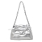 Women's Bowknot Imitation Leather Crossbody Bag, Shoulder Bag, Silver, 31x22x9cm