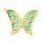 Ion Plating(IP) 304 Stainless Steel Pendants, with Enamel, Real 18K Gold Plated, Butterfly Charm, Light Green, 36.5x35x2mm, Hole: 1.5mm