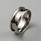 304 Stainless Steel Grooved Finger Ring Settings, Ring Core Blank, for Inlay Ring Jewelry Making, Stainless Steel Color, US Size 9(18.9mm)