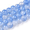 Crackle Baking Painted Imitation Jade Glass Beads Strands, Two Tone, Round, Cornflower Blue, 10mm, Hole: 1.4mm, about 80pcs/strand, 30.87''(78.4cm)