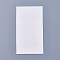 Paper Display Cards, Used For Earrings, Rectangle, White, 90x50x0.1mm, Hole: 1~5mm