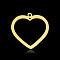 Ion Plating(IP) 201 Stainless Steel Pendants, Heart, Real 18K Gold Plated, 23x24x1mm, Hole: 1.6mm & 1mm