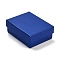 Rectangle Jewelry Cardboard Jewelry Boxes, with Sponge, for Earring, Ring, Necklace and Bracelets Gifts Packaging, Blue, 9.2x7.1x3.5cm