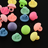 Dyed Half Round 1-Hole Spray Painted Fluorescent Acrylic Buttons MACR-R554-24-1