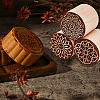 Olycraft 3Pcs 3 Styles Round Wooden Traditional Chinese Moon Cake Stamps AJEW-OC0004-19B-6
