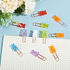 Globleland 28Pcs 7 Colors Plastic Bear Paper Clips AJEW-GL0001-89-4