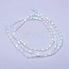 Electroplate Transparent Glass Beads Strands EGLA-E048-C01-2