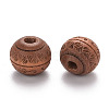 Painted Natural Wood Beads X-WOOD-N006-02A-02-2