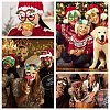 Christmas Plastic & Non-woven Fabric Glitter Glasses Frames AJEW-E053-01B-4