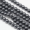 Eco-Friendly Dyed Glass Pearl Round Bead Strands X-HY-A002-6mm-RB030-1